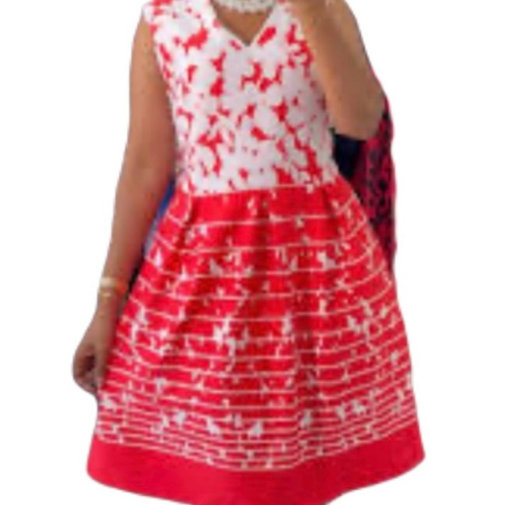 Studio One Orange and White fit & flare Dress size 4